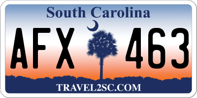 SC license plate AFX463