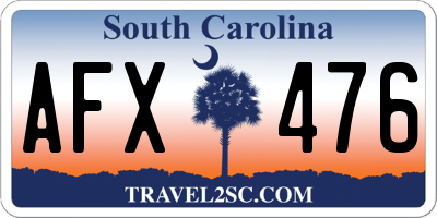 SC license plate AFX476