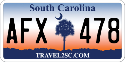 SC license plate AFX478