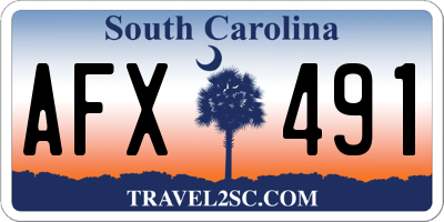 SC license plate AFX491