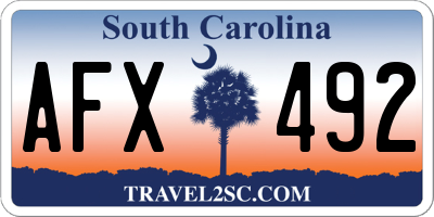 SC license plate AFX492