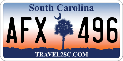 SC license plate AFX496