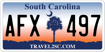 SC license plate AFX497