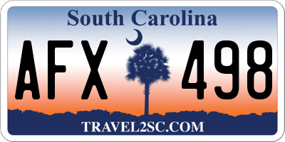 SC license plate AFX498