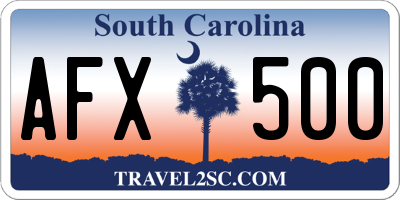 SC license plate AFX500