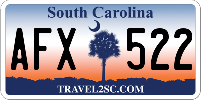 SC license plate AFX522