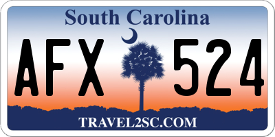 SC license plate AFX524
