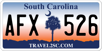 SC license plate AFX526