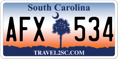 SC license plate AFX534