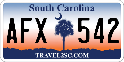 SC license plate AFX542