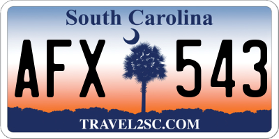 SC license plate AFX543