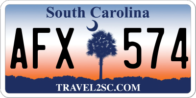 SC license plate AFX574