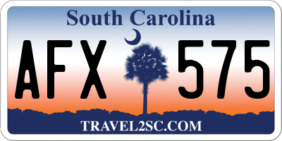 SC license plate AFX575