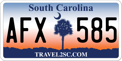 SC license plate AFX585