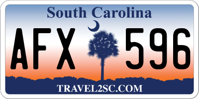 SC license plate AFX596