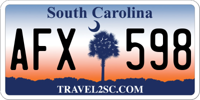 SC license plate AFX598