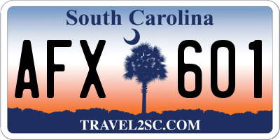 SC license plate AFX601