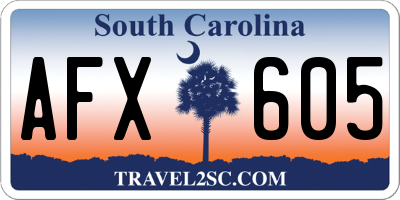SC license plate AFX605
