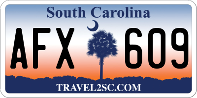 SC license plate AFX609