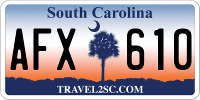 SC license plate AFX610