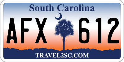 SC license plate AFX612
