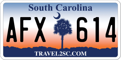 SC license plate AFX614