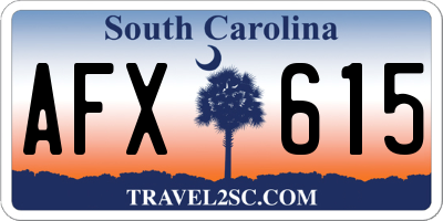 SC license plate AFX615