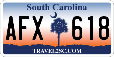 SC license plate AFX618