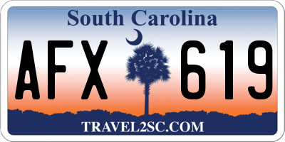 SC license plate AFX619