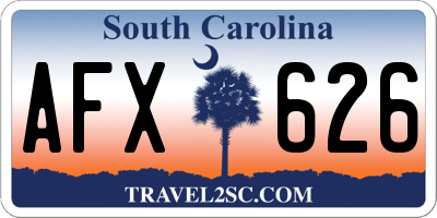SC license plate AFX626