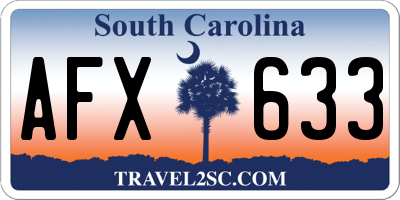 SC license plate AFX633