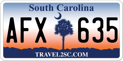 SC license plate AFX635