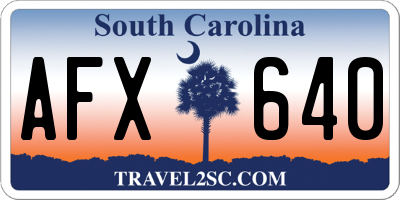 SC license plate AFX640