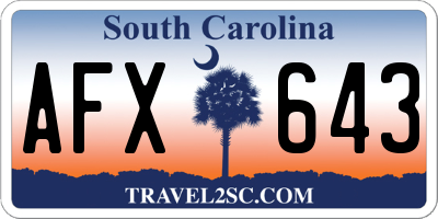 SC license plate AFX643