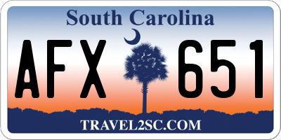 SC license plate AFX651