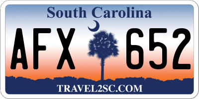 SC license plate AFX652