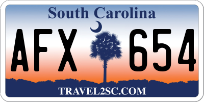SC license plate AFX654