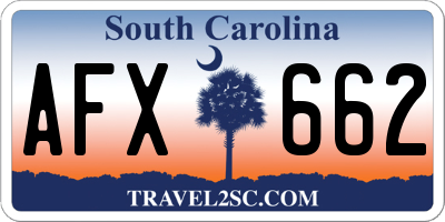SC license plate AFX662