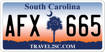 SC license plate AFX665