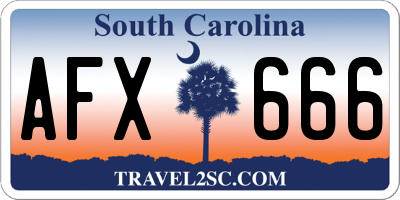 SC license plate AFX666