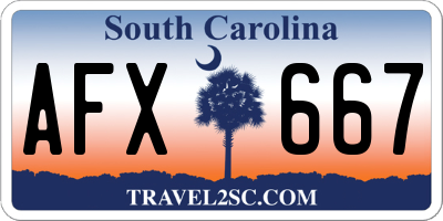 SC license plate AFX667