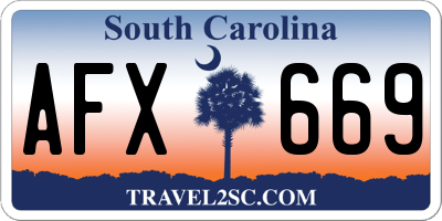 SC license plate AFX669