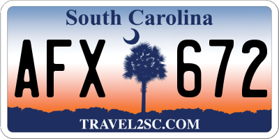 SC license plate AFX672