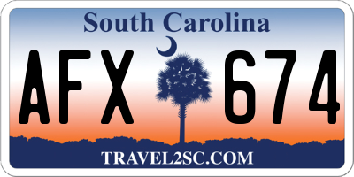 SC license plate AFX674