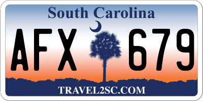 SC license plate AFX679