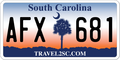 SC license plate AFX681