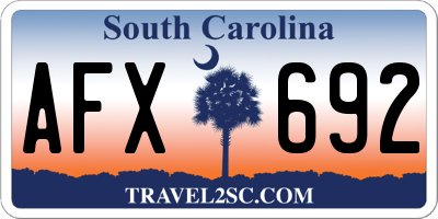 SC license plate AFX692