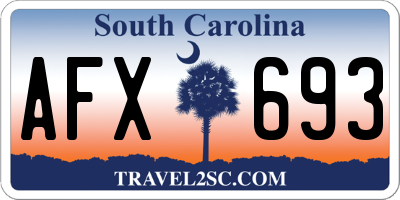 SC license plate AFX693