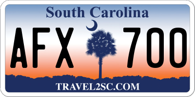 SC license plate AFX700