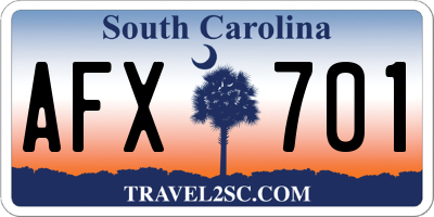 SC license plate AFX701